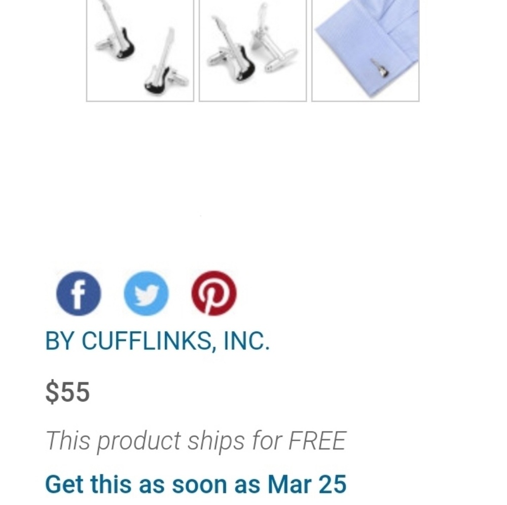 Guitar Cuff Links - Picture 3 of 3